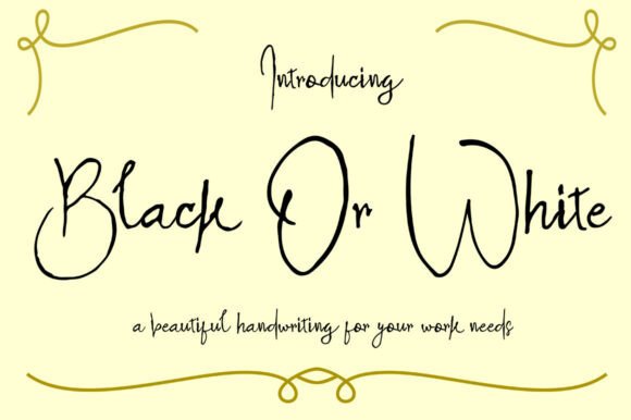 Black or White: A Handwritten Script Font for Editorial Design
