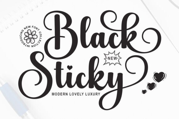 Black Sticky: A Designer's Take on This Bold Script Font